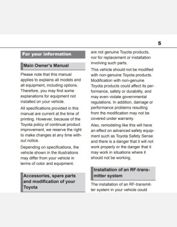 toyota kluger hybrid 2020-2021 owners manual rhd